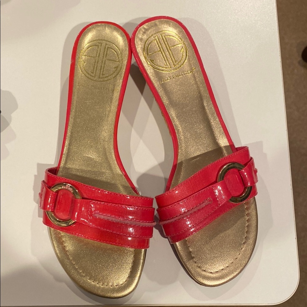Elegant Red Slide Sandals